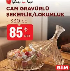 GLASS İN LOVE CAM GRAVÜRLÜ ŞEKERLİK/LOKUMLUK 330 CC fiyat ve kampanya bilgisi